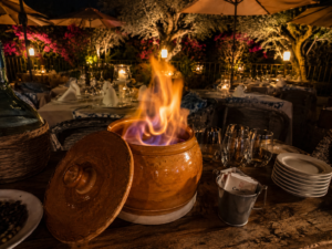 Café caleta preparado al fuego en una noche de San Juan en Can Lluc